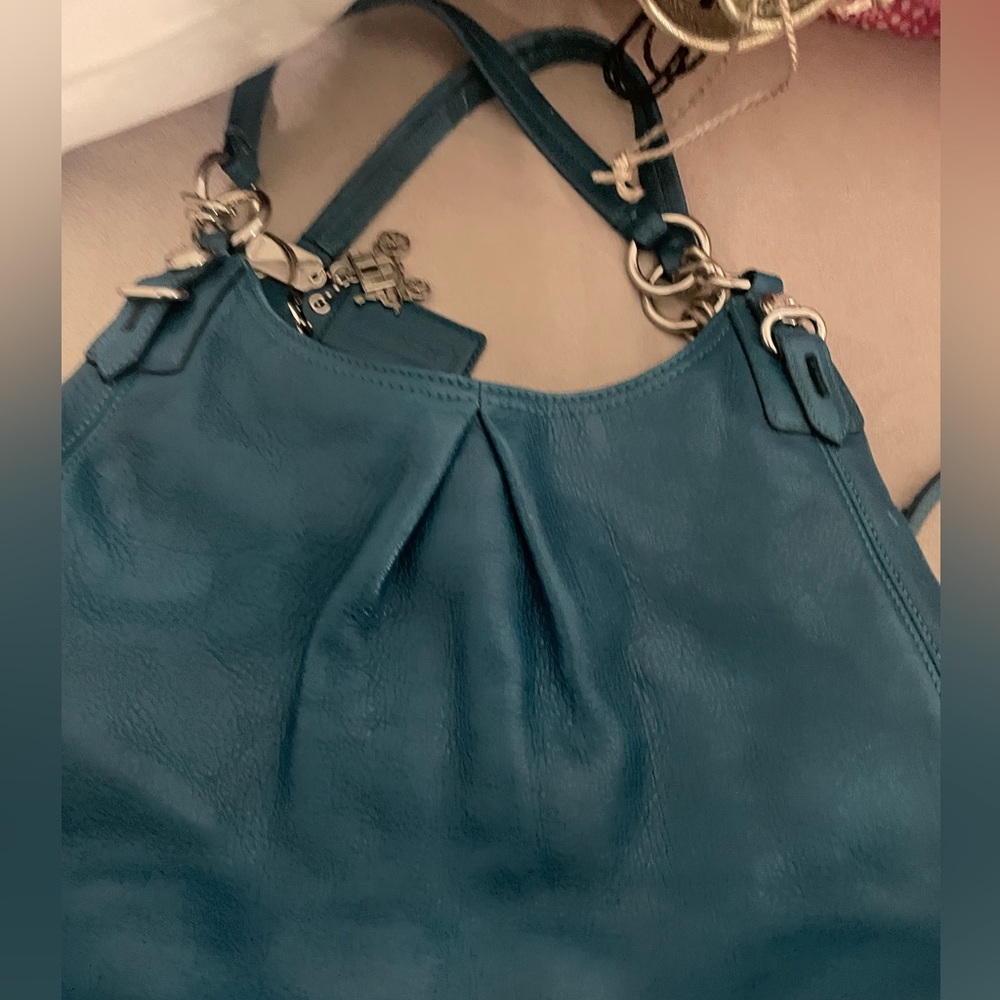 Coach leather bag teal - Picture 2 of 5